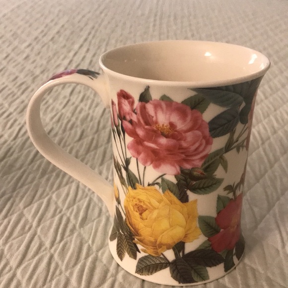 Pair Dunoon Hampton Pink Yellow Roses Adapted from Redouté Prints China … - Picture 6 of 14